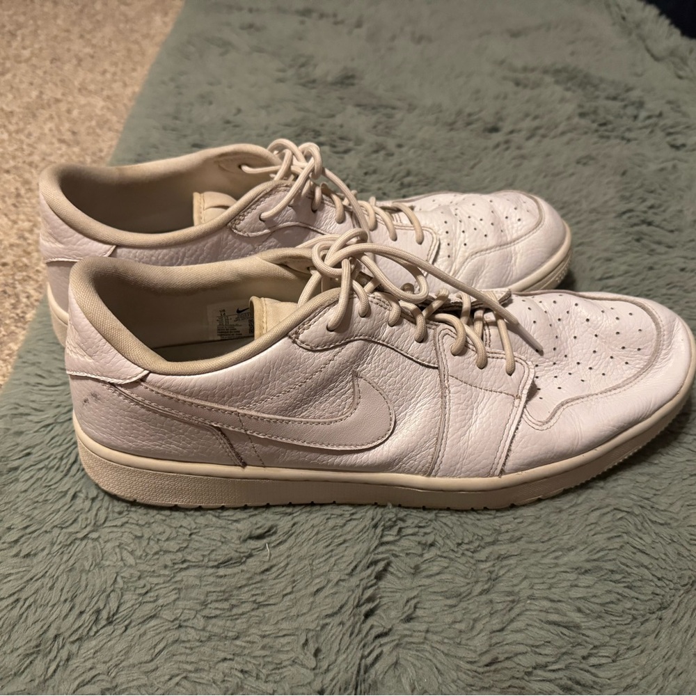 Size 14 - Jordan 1 Low Golf Triple White 2022 Nike Air Jordan Golf Shoes.